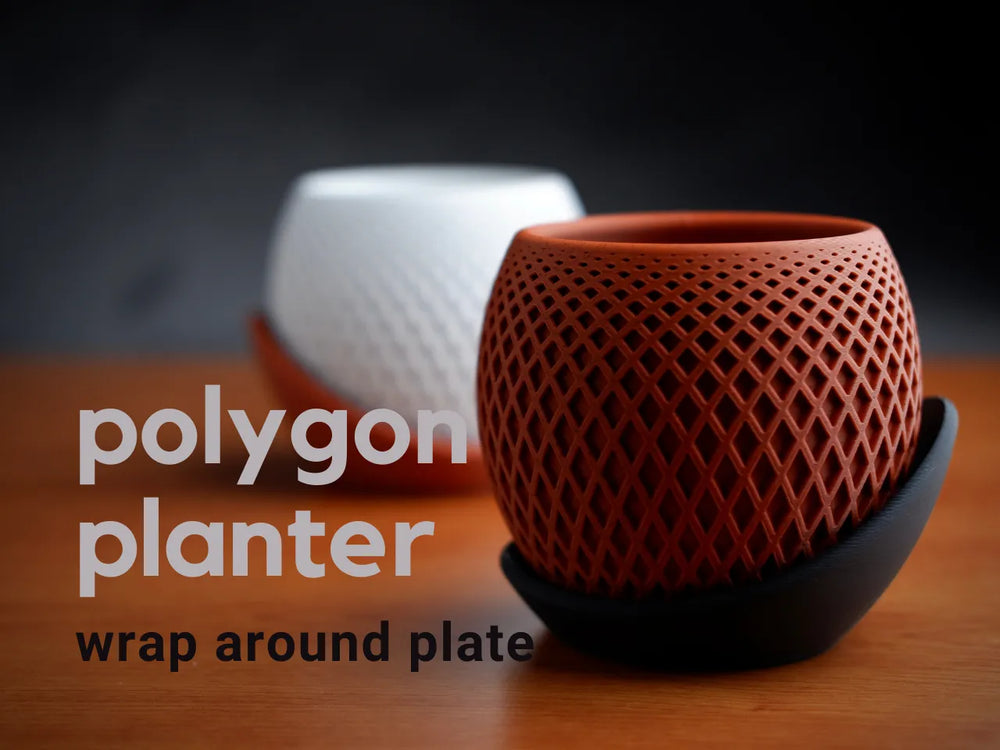 Polygon Planter mit Untersetzer
